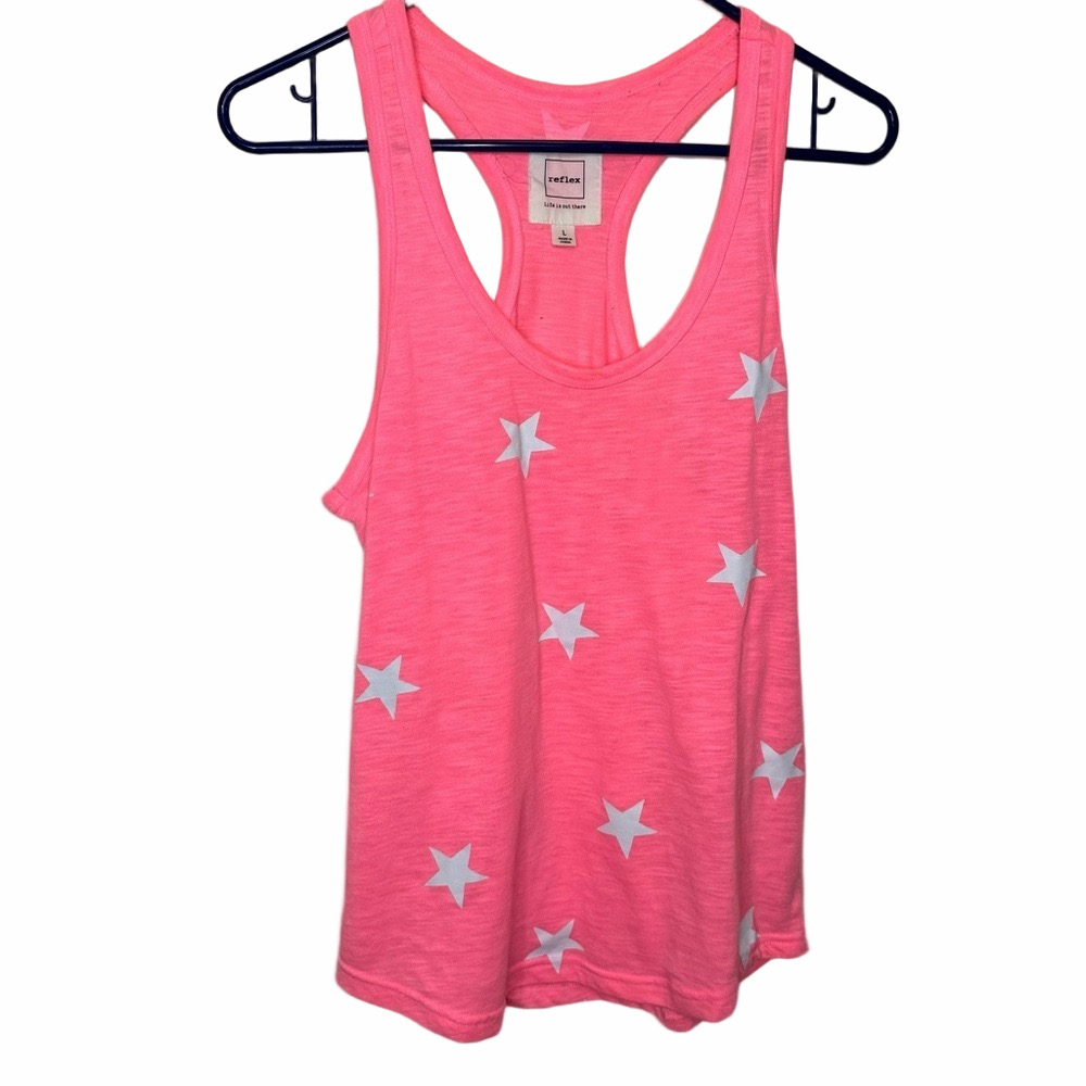 Reflex Hot Pink Star Printed Tank Size Large